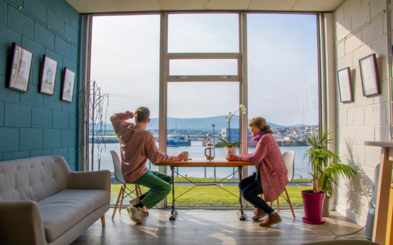 Dingle Hub users looking out to Dingle Harbour 768x480
